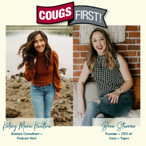 photos of brea and kelsey below a banner that reads cougsfirst!